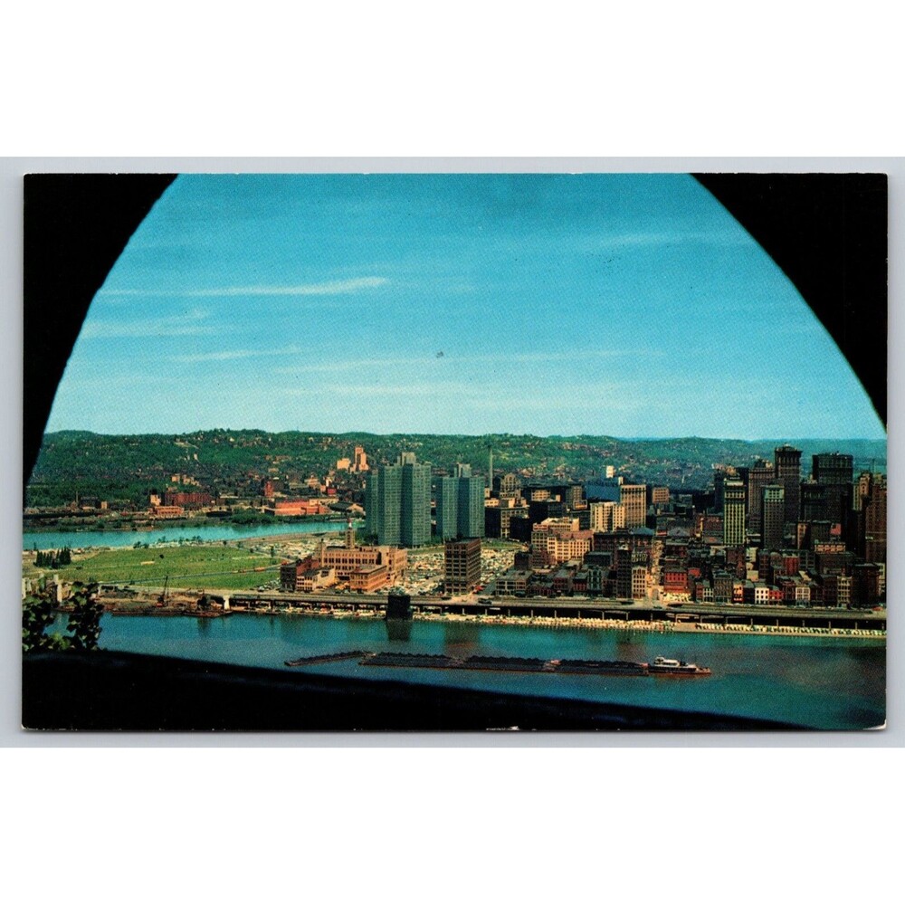 Vtg Postcard Pittsburgh PA Mt Washington View Point Park Gateway Plaza P11977